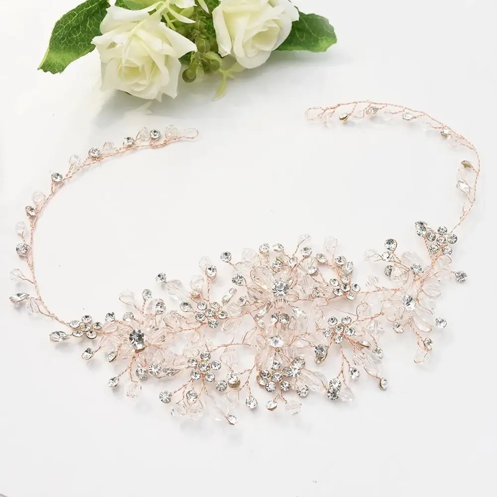 Luxury Tiara Silver Color Pearl Headbands Crystal Hair Jewelry Headpiece Wedding Hair Accessories Bridal Head Chain Hair Jewelry image 3