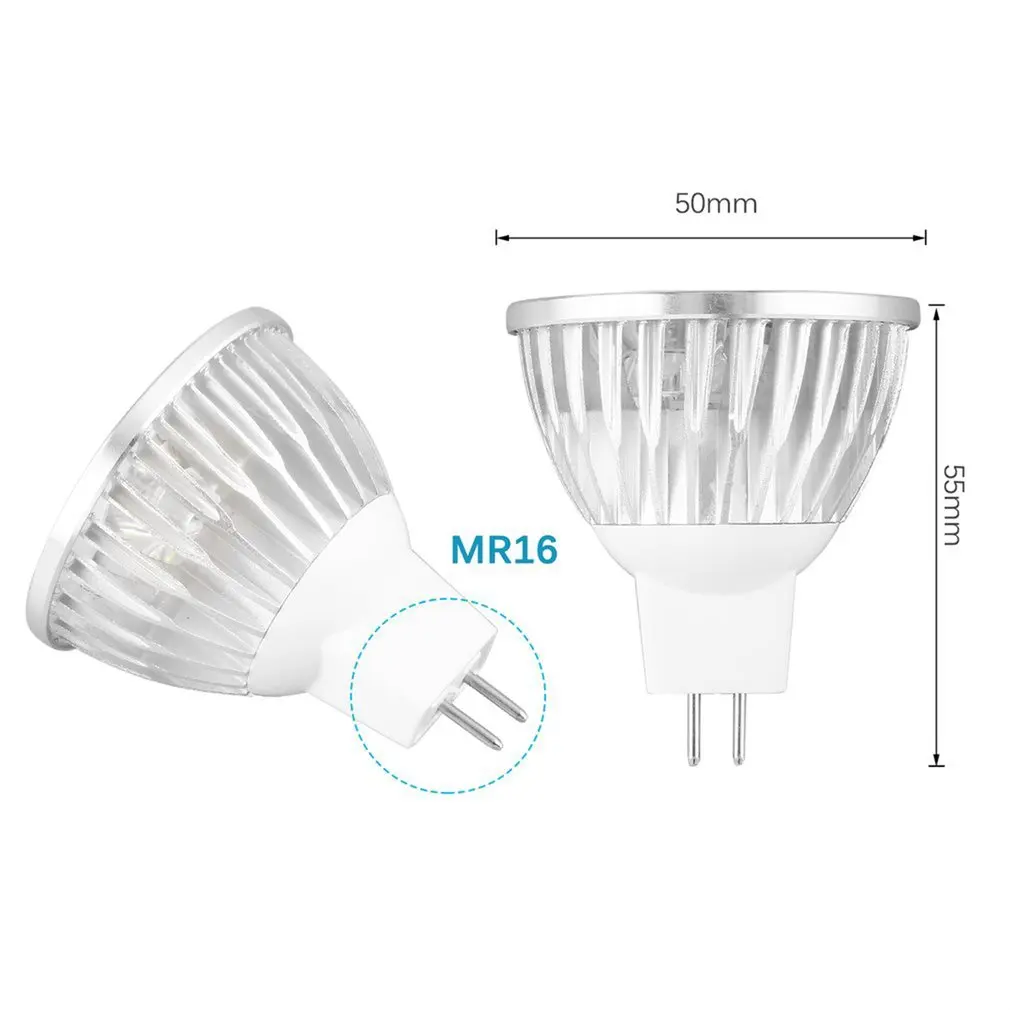 4 LED Bulb MR16 4W 12V Aluminum Cool White Spot Light Bulb Lamp Spotlight Focus Downlight 7800-8000K 280-300 Lumen