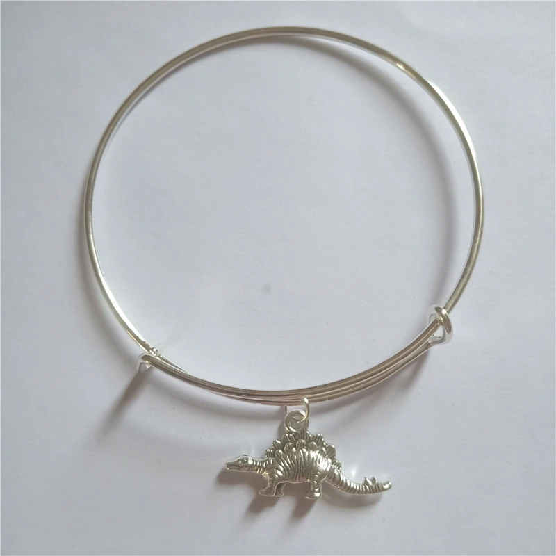 dinosaur Charm Bangle Men Bracelet Women Bangles Jewelry dinosaur jewelry Punk Stegosaurus Bangle