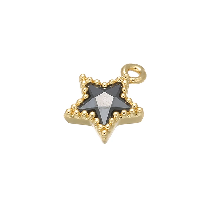 3pcs/lot, Brass crystal star Pendants Connectors Charms For necklace and earrings Jewelry Making Accessories model:VD514