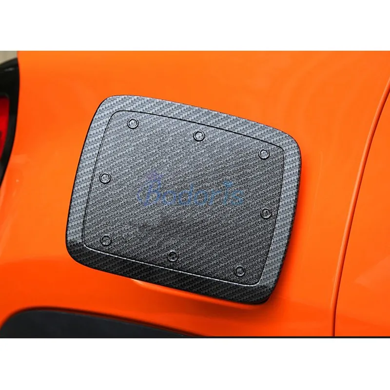 For Jeep Renegade 2016 2017 2018 Carbon Fiber Color Fuel Tank Cap Gas Box Cover Overlay Trim Chrome Car Styling Accessories