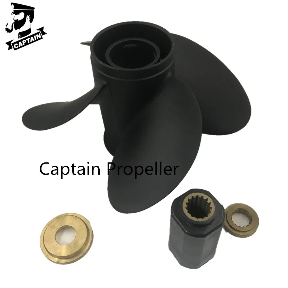 Captain Propeller 13x17 Fit Suzuki Outboard Engine DF70A DF80A DF90 DF100 DF115 DF140 15 Tooth Spline 4 Blade