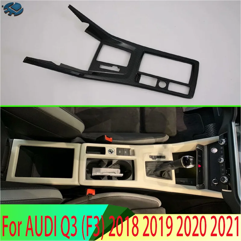 

For AUDI Q3 (F3) 2018 2019 2020 2021 Carbon Fiber Style Gear Shift Panel Center Console Cover Trim Frame Car Styling Sticker