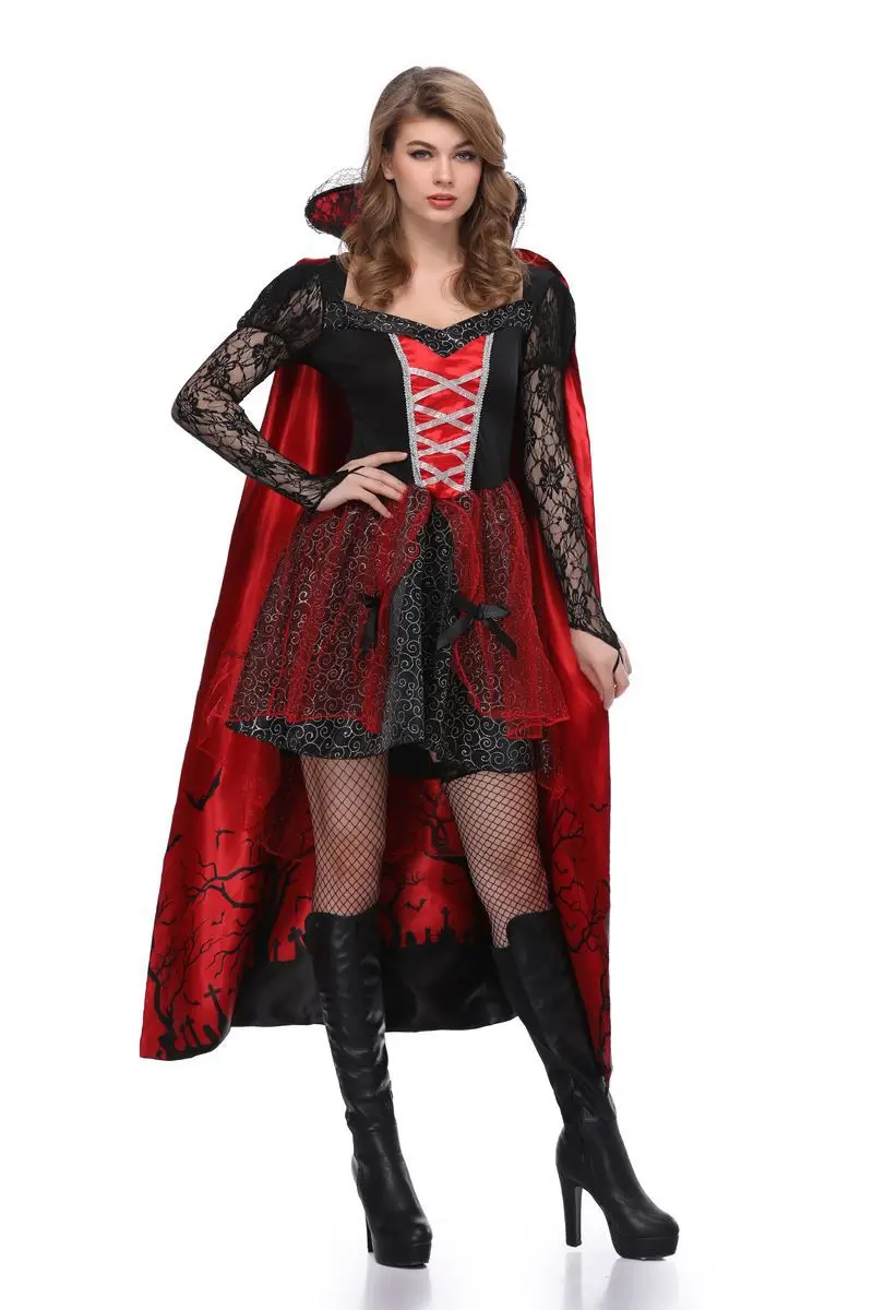 Halloween Vampire Queen Adult Witch Ghost Bride Dressed Annual Party Clothes