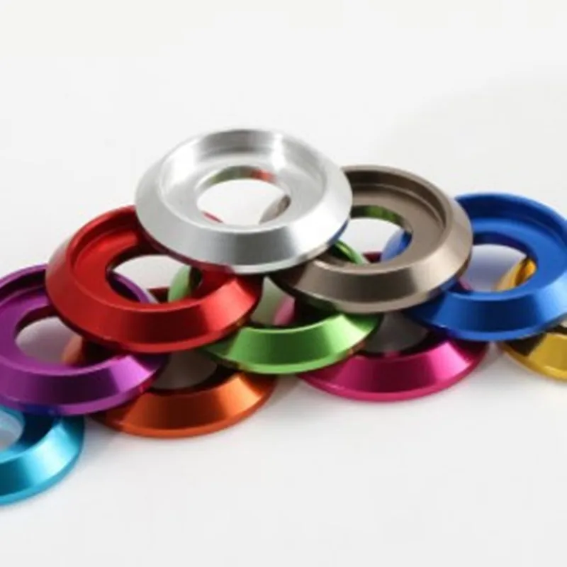 20pcs Button Aluminum round washer M2 M2.5 M3 M4 M5 M6 M8 colourful Aluminum cup head washer for button head screw bolts