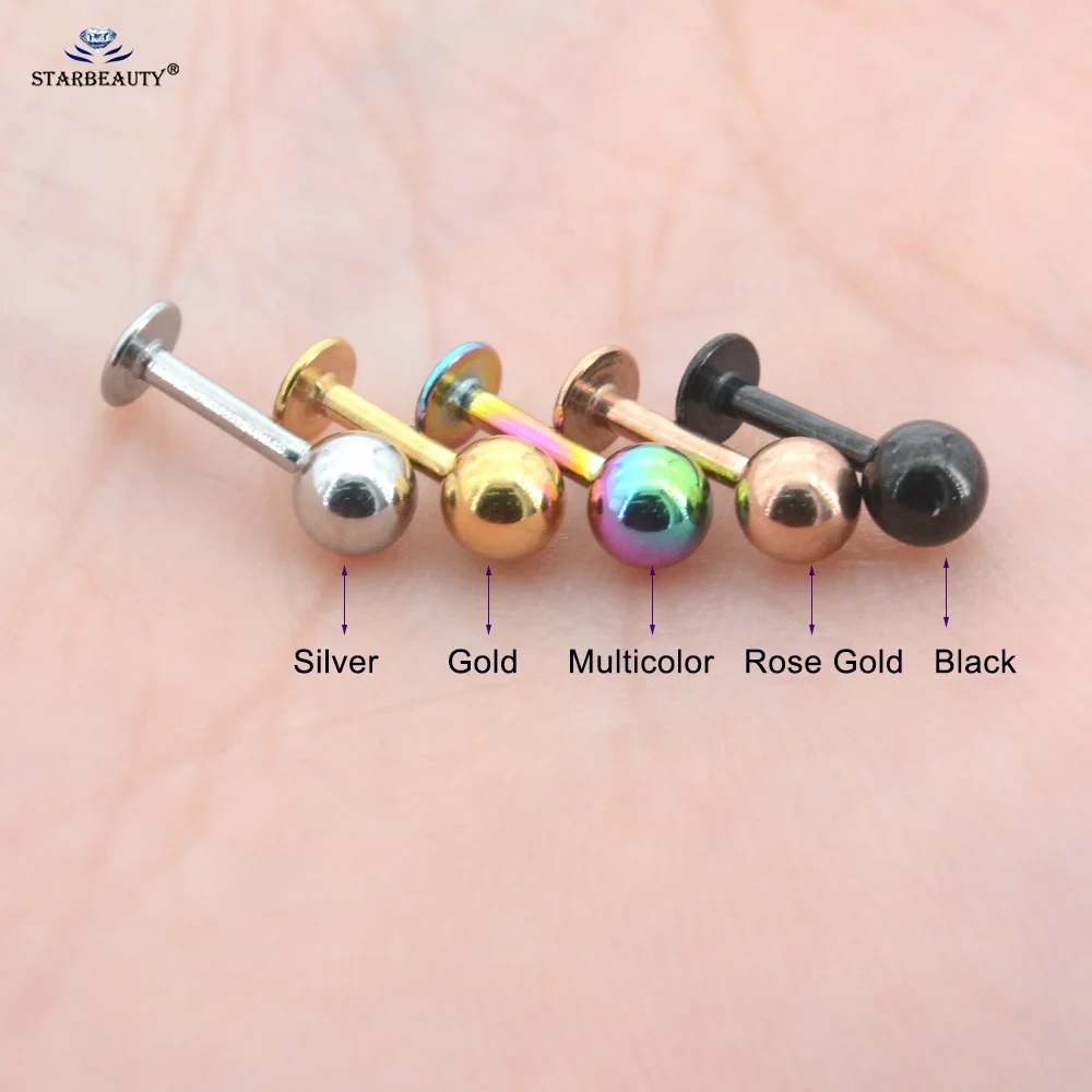 5Pcs 1.2x6/8mm 16G Rod 4mm Surgical Steel Ball Helix Tragus Conch Piercing Labret Lip Pierc Nose Ring Stud Earrings Ear Jewelry