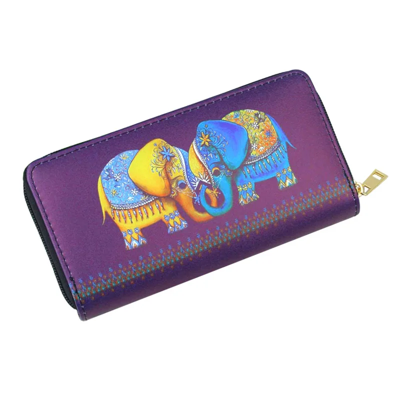 

Elephant Zipper Wallets Lady Coin Purse Moneybags ID Cards Holder Woman Long Clutch Wallet Handbags Purses Bags Billfold Pocket