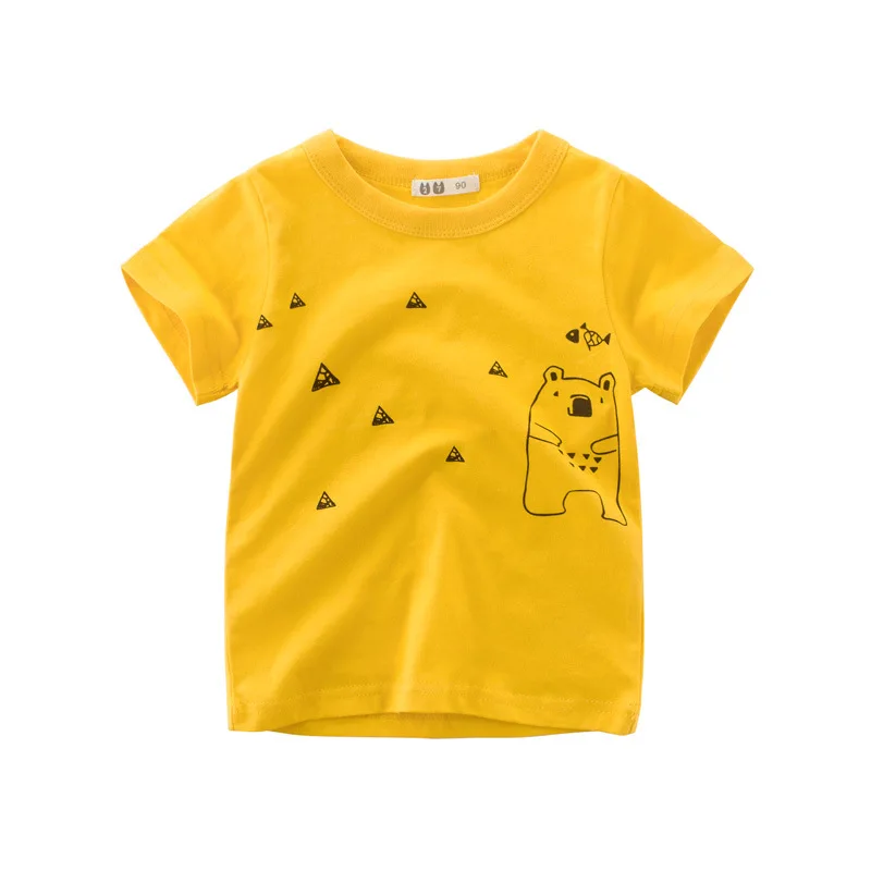 2024 Summer Kids Boys Clothes 100% Cotton Short Sleeve T-Shirts  Animals Cartoon Children Kids Summer Tops Clothing