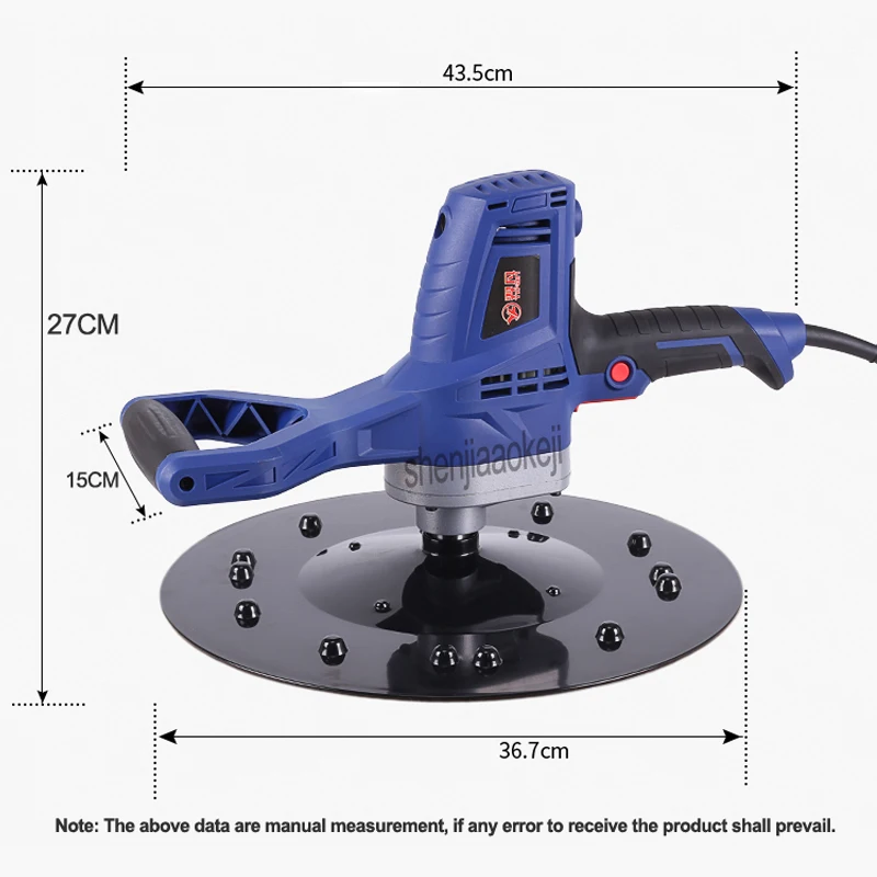Outils de mortier de ciment de béton électrique pour mur et sol, truelle à main, outil de plâtrage de maçons, 5 vitesses, E27, 220V, 1PC