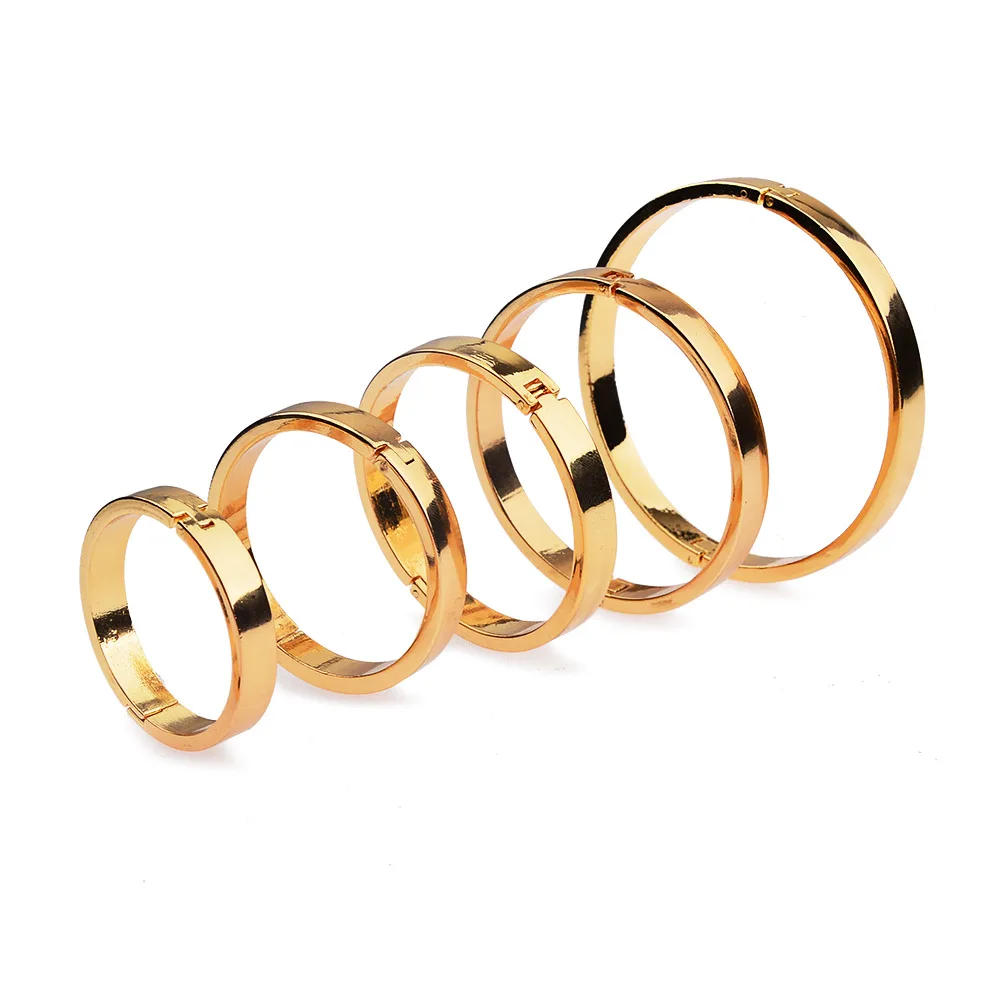 Gold Metal Cock Ring para homens, Penis Ring, sexo adulto, homem retarda a ejaculação, Lock, Semen Delay, Sex Toy, 5 tamanhos