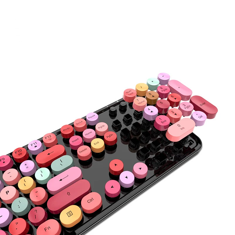 

Wireless Keyboard Mouse Color Lipstick Round Hat Keyboard Office Desktop Keyboard Mouse Suit Gaming Keyboard and Mouse