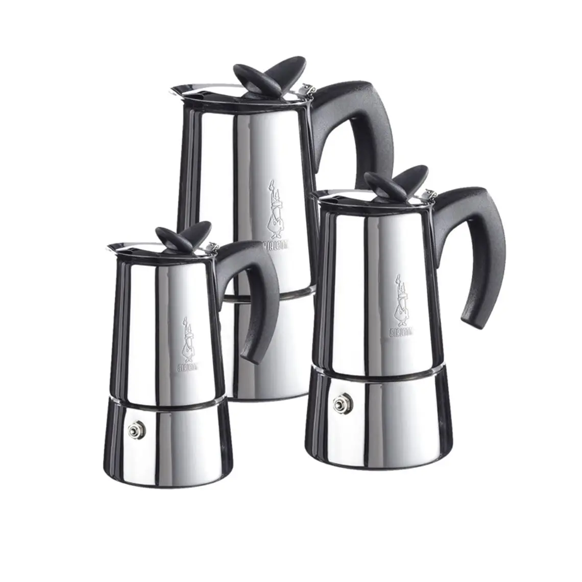 BIALETTI Musa Steel Moka Pot Coffee Maker, Original Bialetti Espresso Maker 2-4 Cup Kitchen Drip Stove Gas Brew Delicious Best