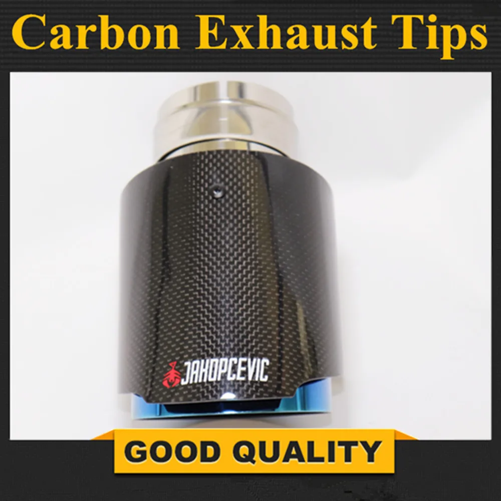 1 Piece Car Accessories Exhaust Pipe Carbon Fiber Stainless Steel Exhaust Tail Nozzle Is Suitable For AKRAPOVIC