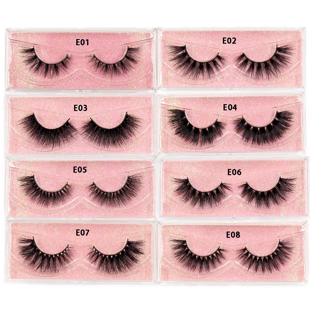 LEHUAMAO Eyelashes 3D Mink Eyelashes Criss-cross Strands Cruelty Free High Volume Mink Lashes Soft Dramatic Eye lashes E1 Makeup