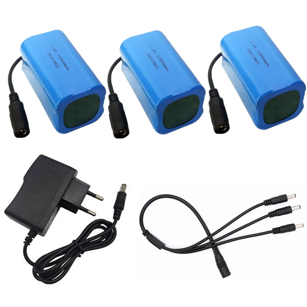 7.4V 12000Mah 6000Mah Lipo Battery with Charger For T188 T888 2011-5 V007 C18 H18 Remote Control RC Fishing Bait Boat toys Parts