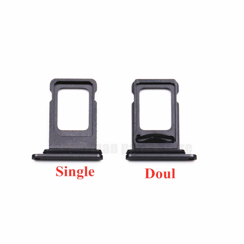 2pcs Dual Single SIM Card Tray Holder For iPhone 11 11Pro Max SIM Card Slot Reader Socket Adapter With Waterproof Rubber Ring