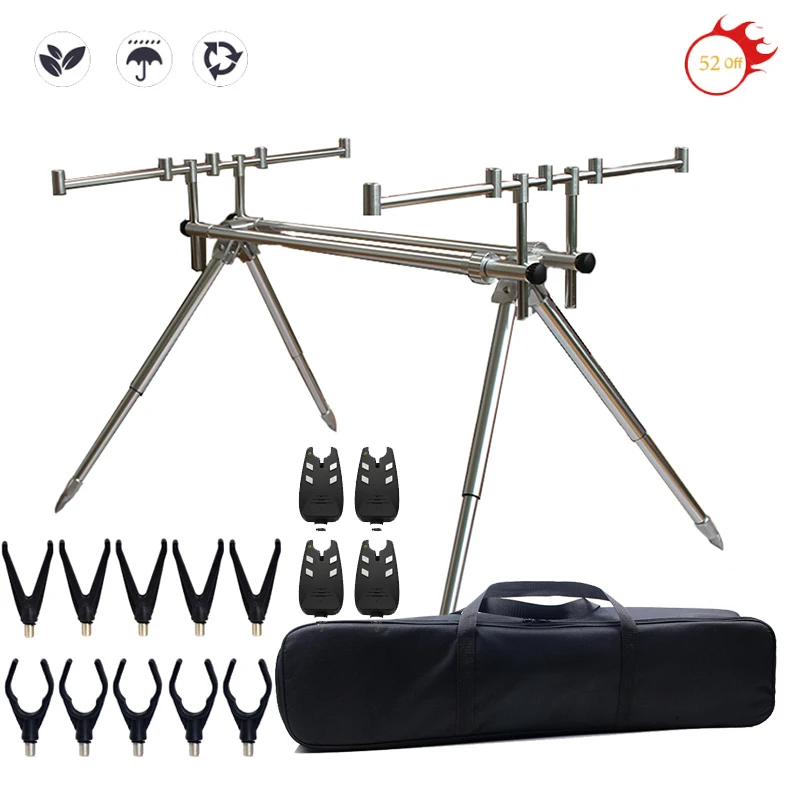 Adjustable Retractable Carp Fishing Rod Pod Pole Stand Holder For 5 Fishing Rods Tackle Fishing Bite Alarms Tools Pesca N0160