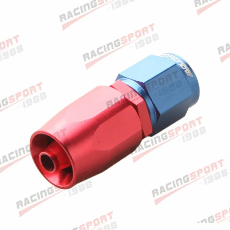 Straight - 4AN AN4 Swivel Fuel Hose End Fitting Adaptor Aluminum Red/Blue