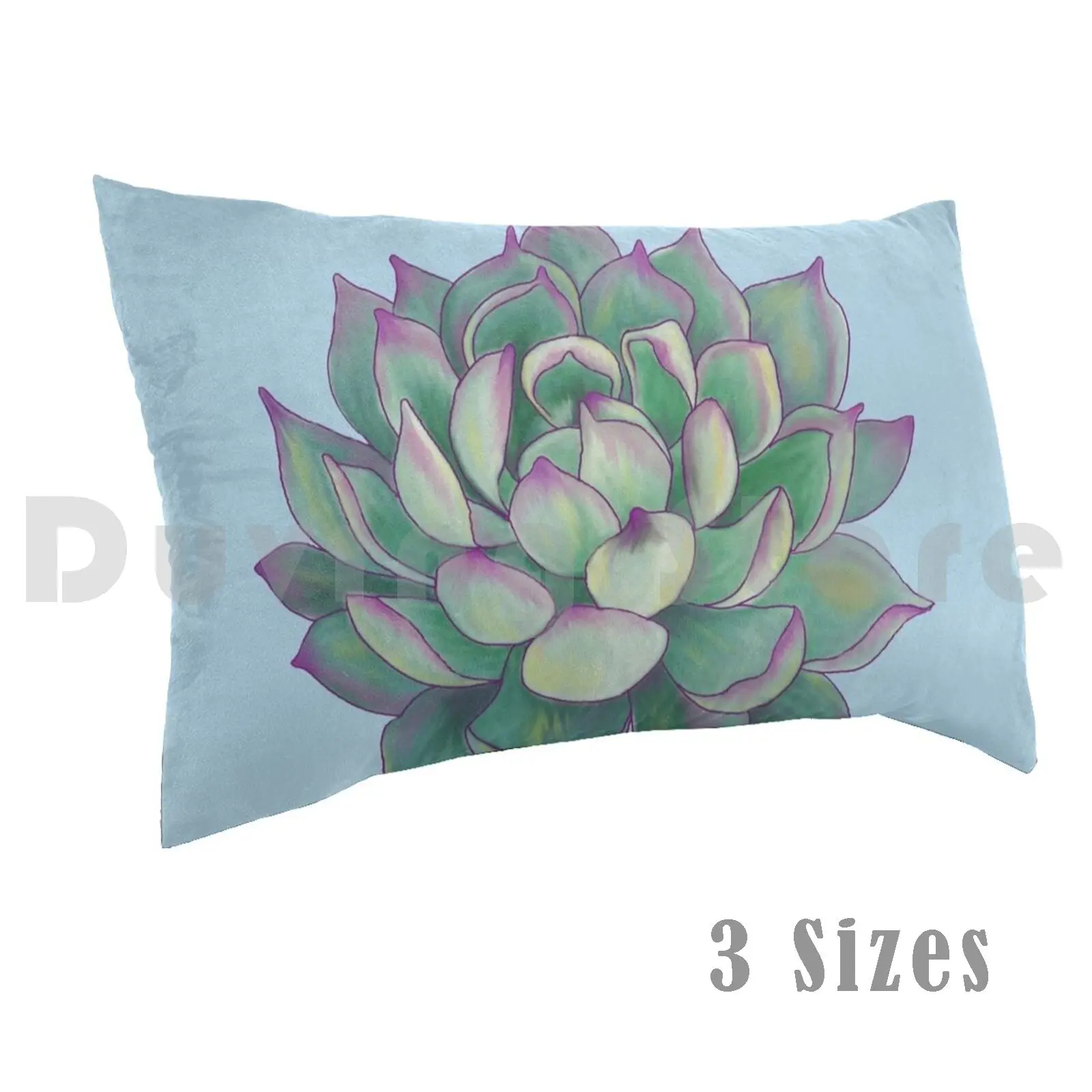 

Succulent Plant Pillow Case Printed 50x75 Plants Succulents Desert Nature Garden Cactus Green Flower Floral