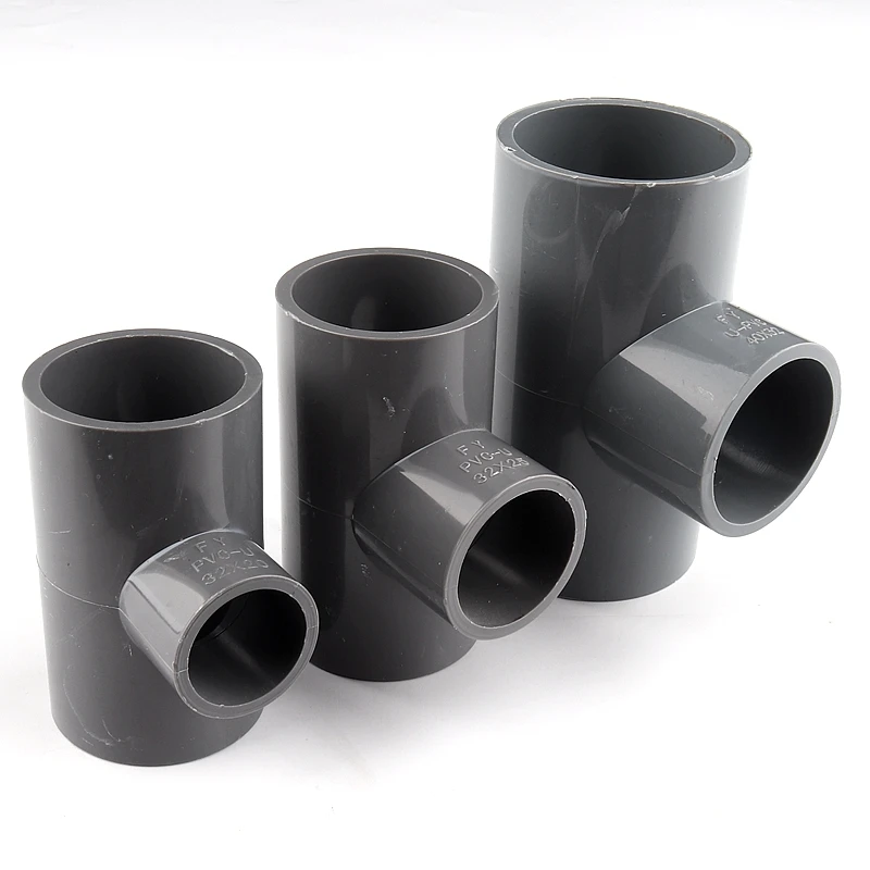 

25*20mm To 63*20mm Grey Reducing Tee Connector Garden Irrigation Fish Tank Supplie Water PVC Pipe Joints Aquariums Accessories