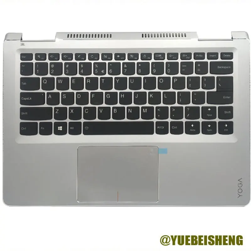 

YUEBEISHENG New For Lenovo Yoga 710-14 710-14ISK 710-14IBK Palmrest US Keyboard upper cover Touchpad,Silver