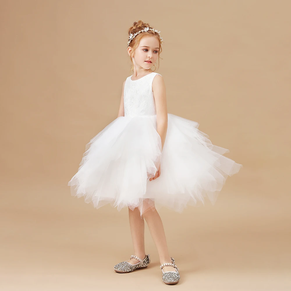 Flower Girl Dress For Children Tutu Ball Evening Birthday Party Ballet Banquet Pageant Prom Ceremony Junior Bridesmaid Dress