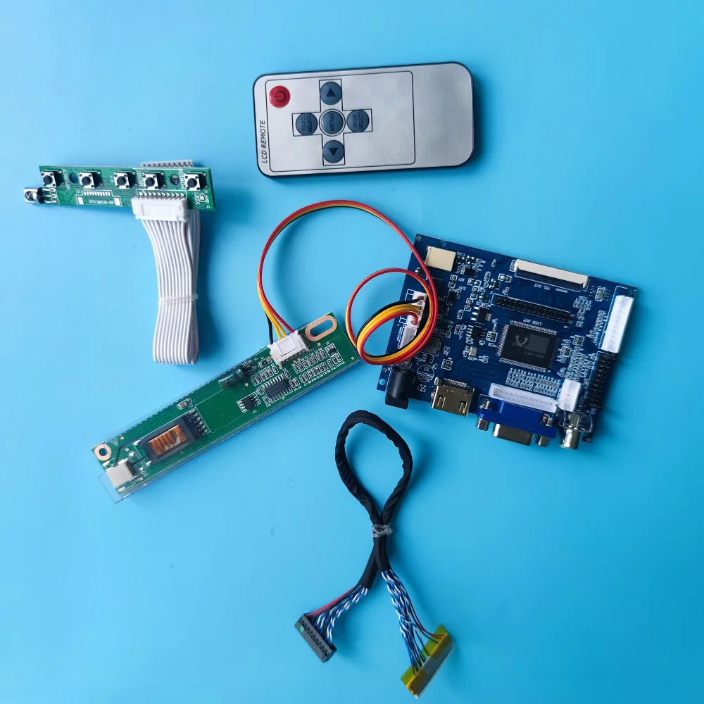 Kit de fácil instalação para controle remoto, 1024x768, vga, 2av, faça você mesmo, tela lcd lvds, painel de driver hdmi