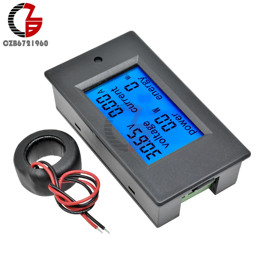 50A/100A AC 80-260V/DC 6.5-100V Digital Voltmeter Ammeter Wattmeter Power Energy Meter 12V 24V 110V 220V Volt Tester Detector