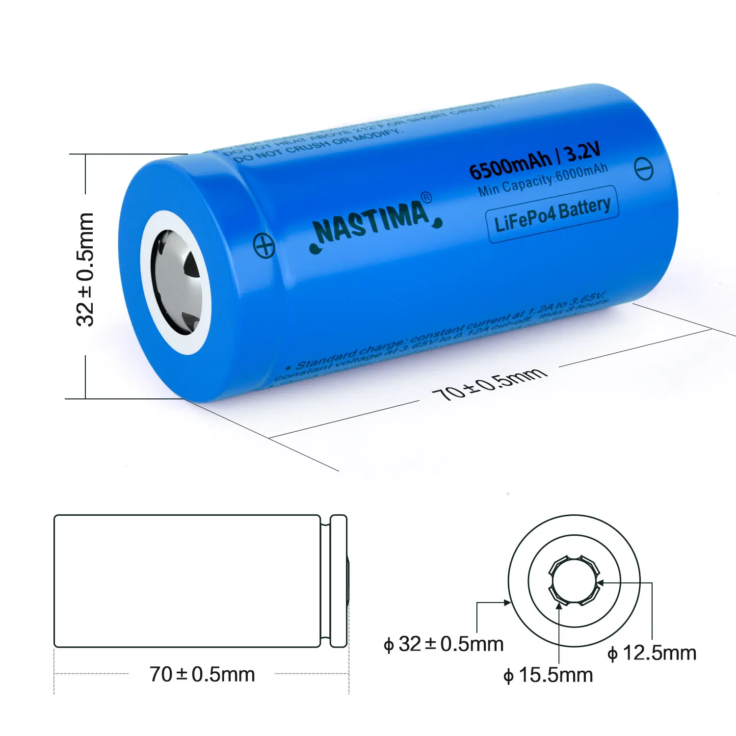 Nastima 32700 LiFePo4 akumulator 3.2V 6500mAh fosforan litowo-żelazowy do panelu słonecznego lampy ogrodowe