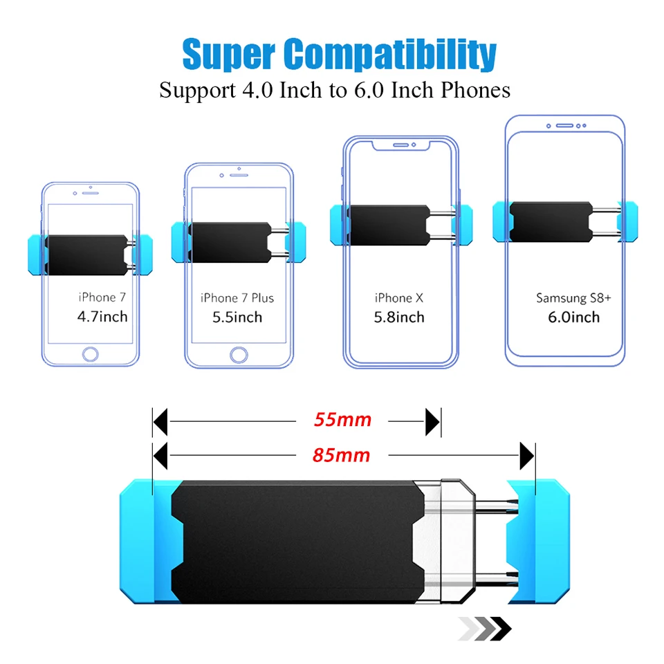 Universele 360 Rotatie Auto Telefoon Houder Air Vent Mount Stand Geen Magnetische Auto Smartphone Ondersteuning Voor Iphone Samsung Huawei Mobiele