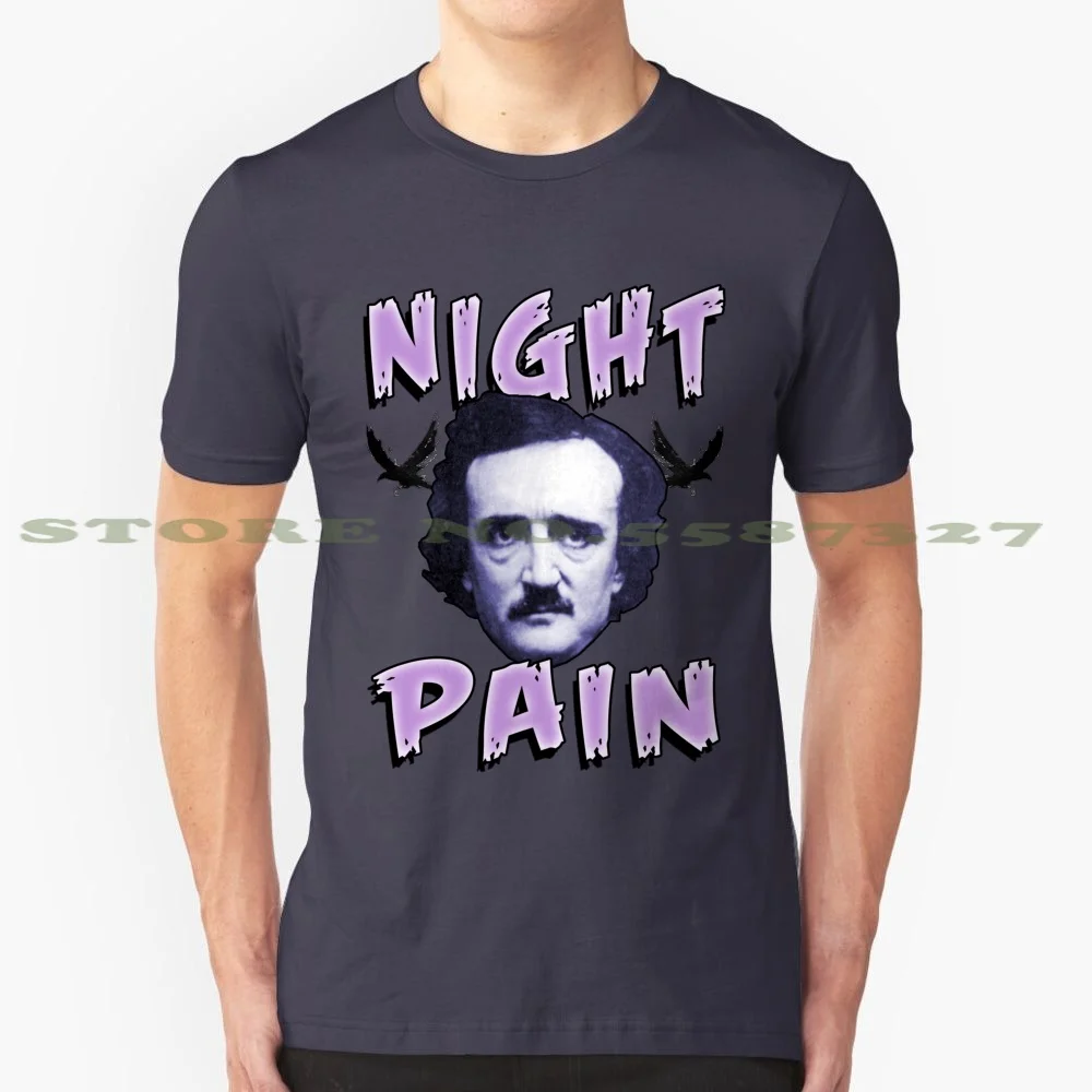 Night Pain Poe Fashion Vintage Tshirt T Shirts Edgar Allan Poe Night Pain Nightpain South Funny Humor Park Goth Kids Children