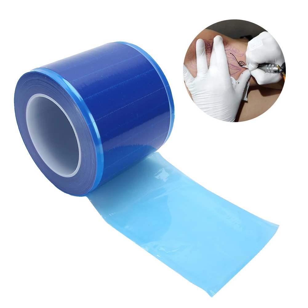 

Waterproof Tattoo Barrier Film 1200 Roll Disposable Protective Film Tattoo Accessories Blue Transparent Beauty Barrier Films