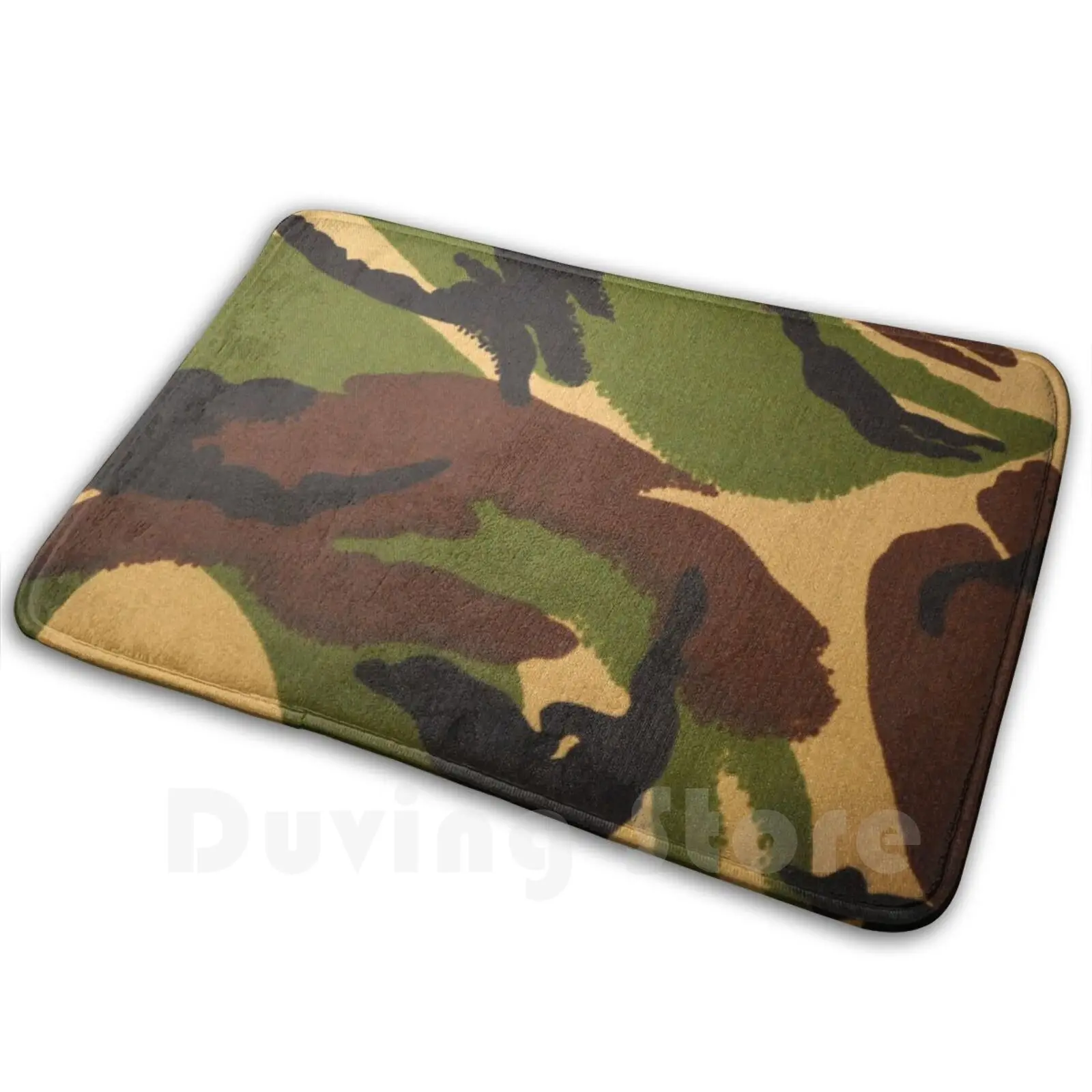 Camouflage Mat Rug Carpet Anti-Slip Floor Mats Bedroom Camo Camouflage Brown Green Ochre Saffron Yellow Older Style Army