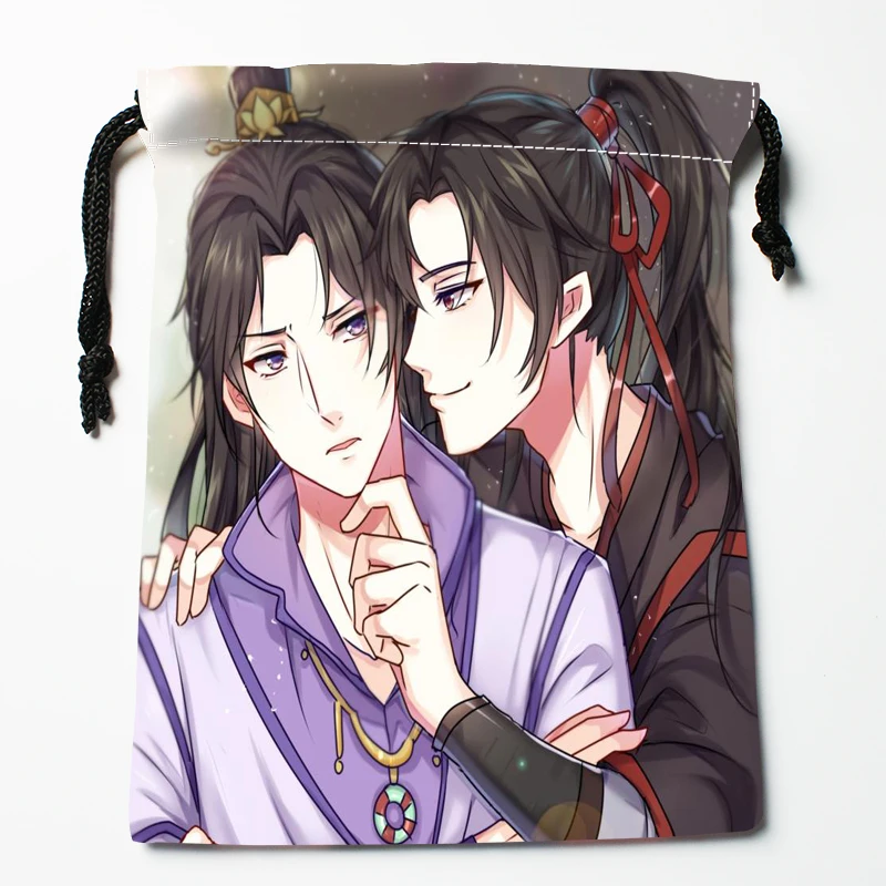 Best Sell Mo Dao Zu Shi Anime Drawstring Bags Print 18X22CM Soft Satin Fabric Resuable Storage Storage Clothes Bag Shoes Bags