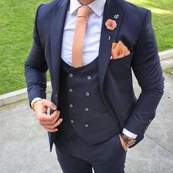 Traje informal ajustado para hombre, esmoquin de 3 piezas para novio y boda, Blazer Tux, chaleco, pantalones, traje de graduación, color turquesa, novedad de 2023