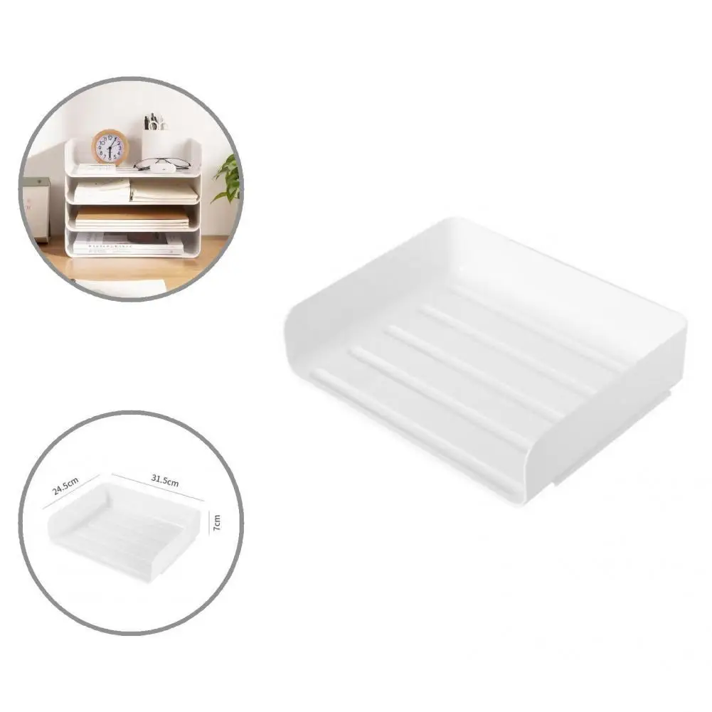 Portable  Excellent Desktop Document Paper Organizer Tray Lightweight Document Tray Stackable   for Home
