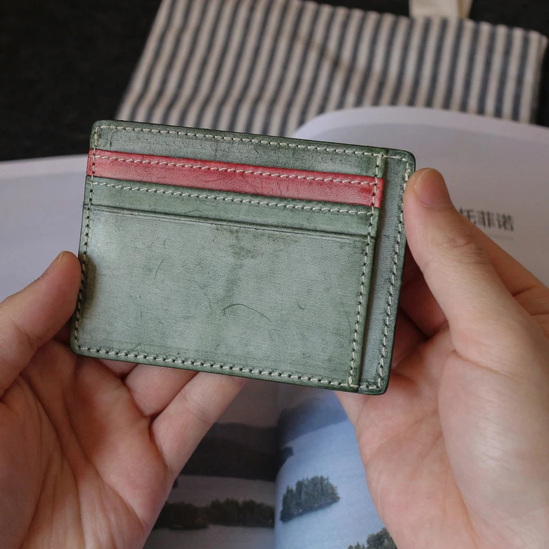 Luxury Mini Credit Card Purses Ladies First Layer Cow Leather Top End Men Slim ID Driving License Card Case Thin Bus Card Bag