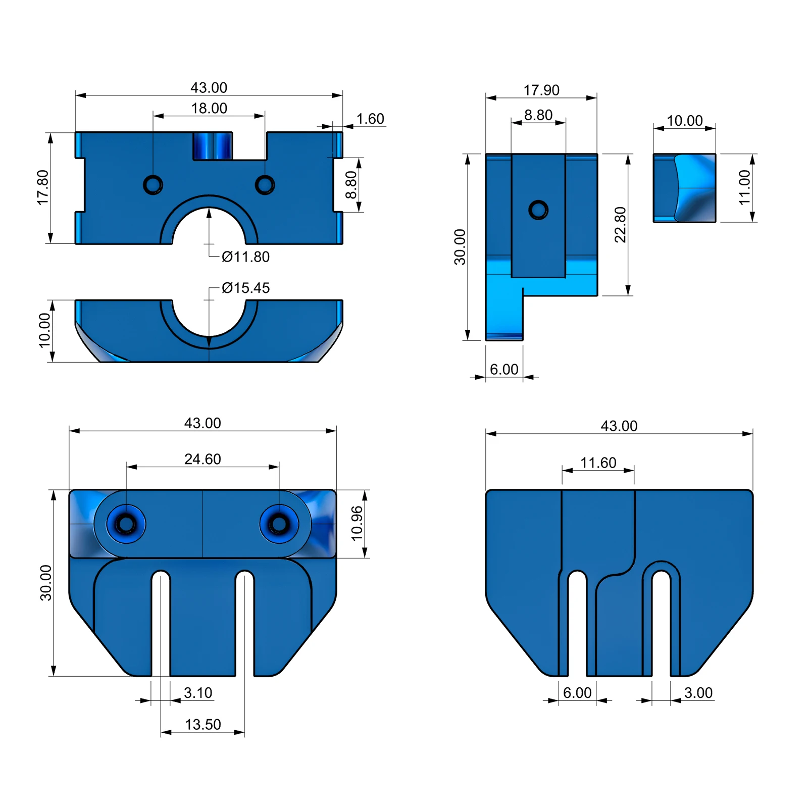 1set All Metal Multi-functional Mount for  V6 Hotend Dragon Hotend for CR-10 CR10S ENDER-3 ENDER-3 PRO ENDER 5 ENDER-5 PRO