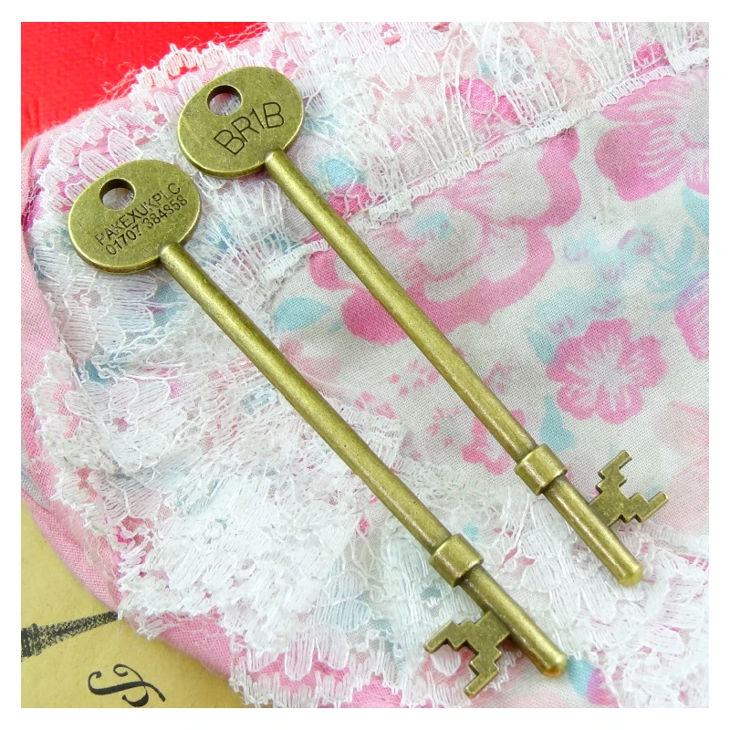 8pcs 95*19MM key pendant key charms Antique Bronze Plated Jewelry findings key accessories