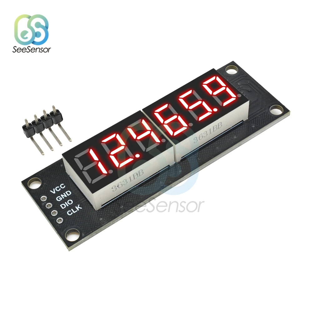 TM1637 0.36 inch 6-Digit 7-segment LED Digital Tube Display Control Module For Arduino 5V Microcontroller Serial Driver 46x14mm