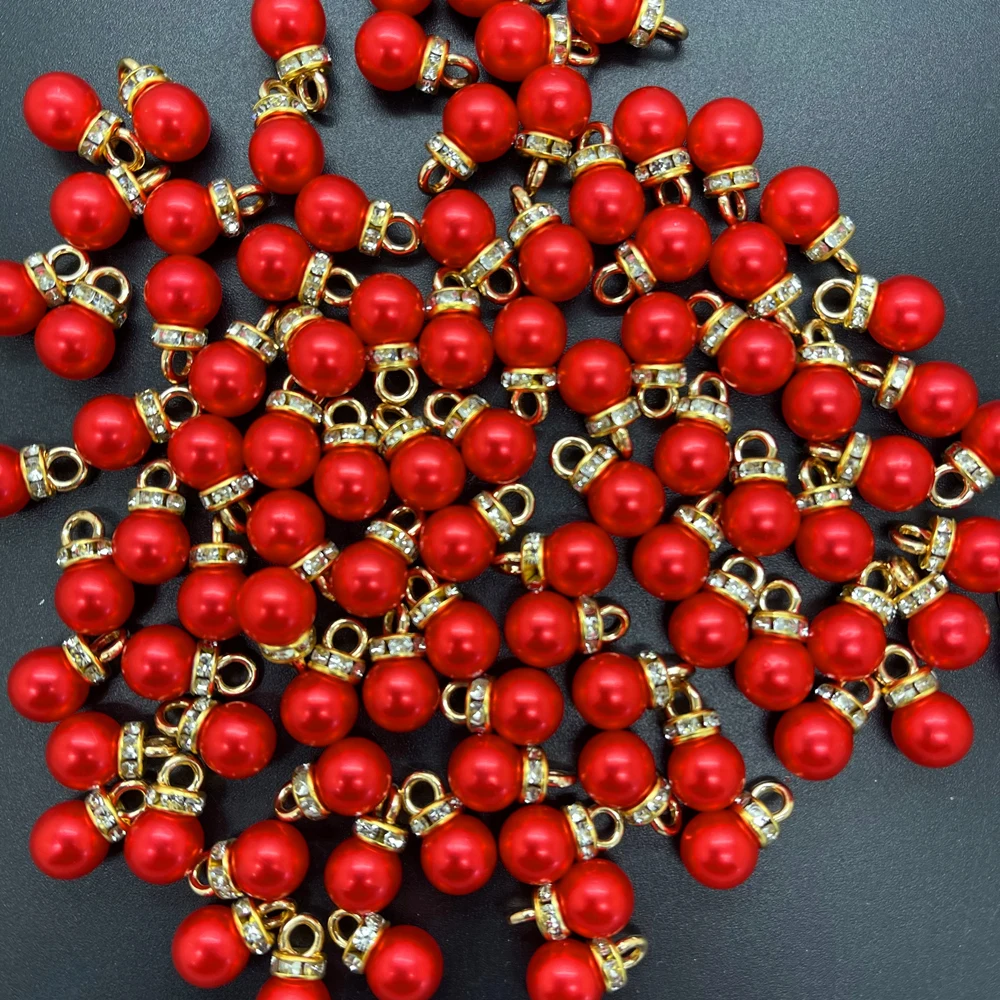 NEW DIY 20pcs 8MM Mini Color Acrylic Pearl Pendant Beads Charm Earrings Ornaments Jewelry Making Parts