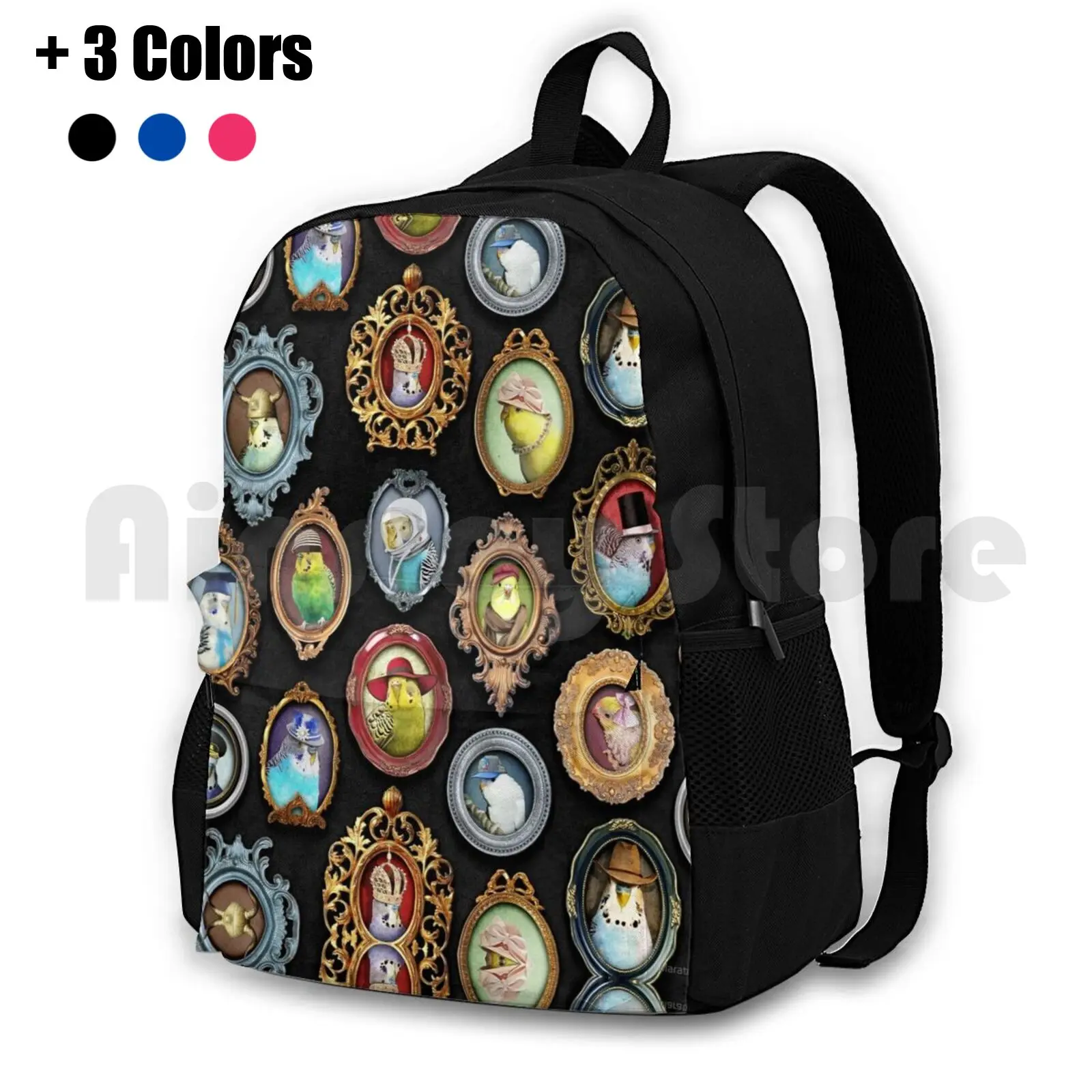 Budgies In Hats Outdoor Hiking Backpack Riding Climbing Sports Bag Budgie Budgies Budgie Common Parakeet Shell Parakeet