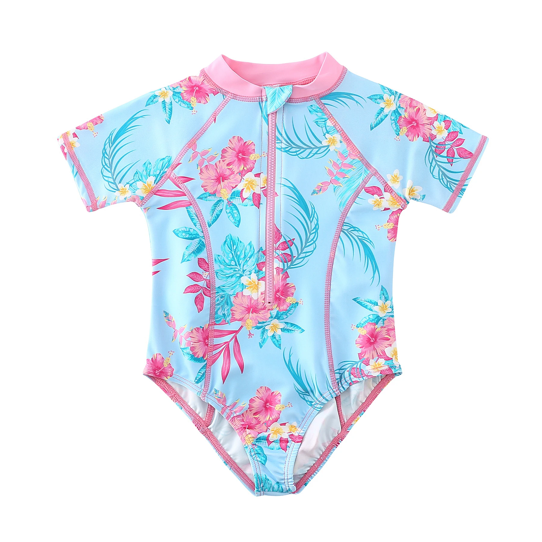 

Wishere Baby Swimwear One Piece Children's Beachwear Short Sleeve UPF50+ Swimsuit Kids Sun Protection Bathing Suit Baby Sunsuit