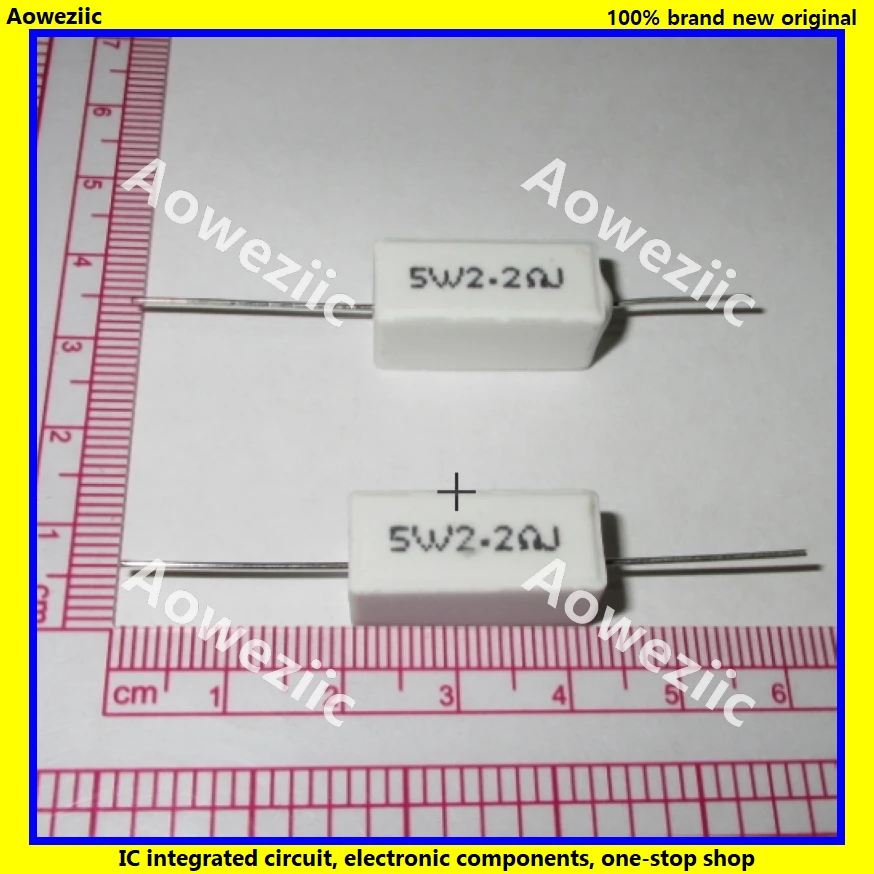 10Pcs RX27 Horizontal cement resistance 5W 2.2ohm 2.2R 2.2RJ 5W2.2RJ 5W2R2J Ceramic Resistance precision 5% Power resistance