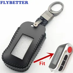 FLYBETTER Leather Key Case Cover For Starline A93/A63/A96 Two Way Car Alarm System L549