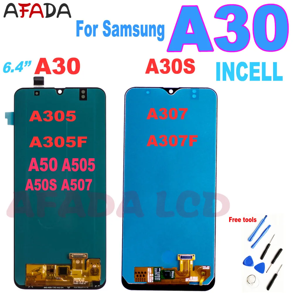 

6.4'' Display For Samsung Galaxy A30 A305/DS A305F A305FD A305A A50 A50S A505 A507 LCD Touch Screen Digitizer Assembly For A30S