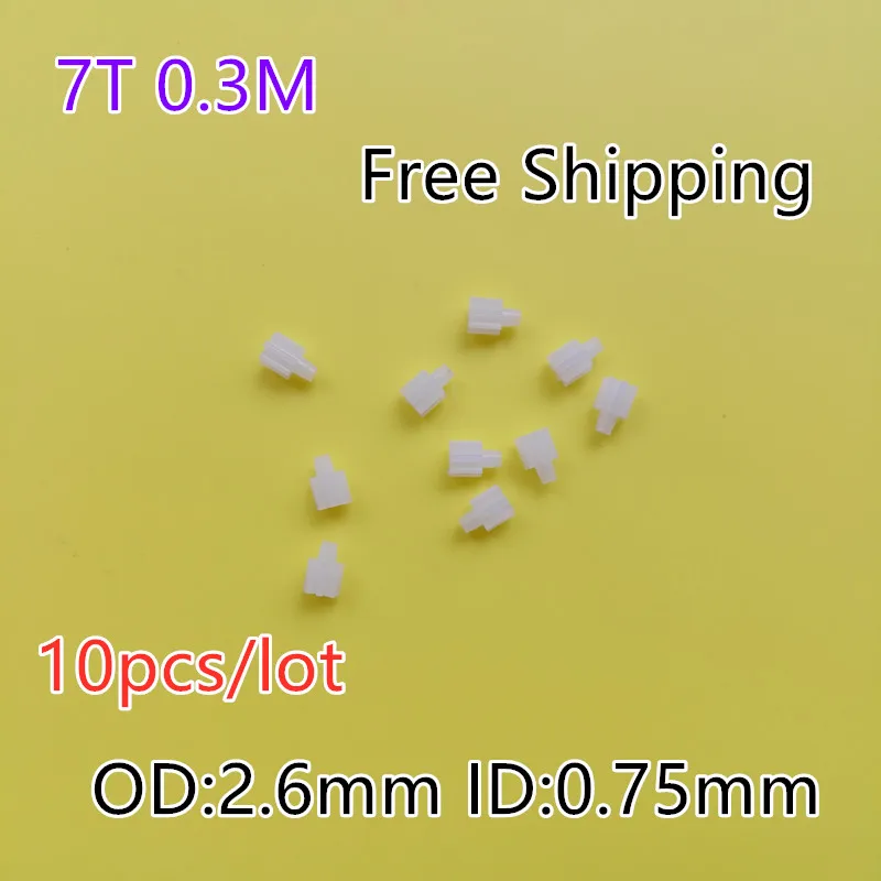 

10/20PCS/Lot 7 Teeth 0.75mm Shaft Hole Gears Small Remote Control Helicopter Spare Parts Motor Small Gear 7T Diameter 2.6mm