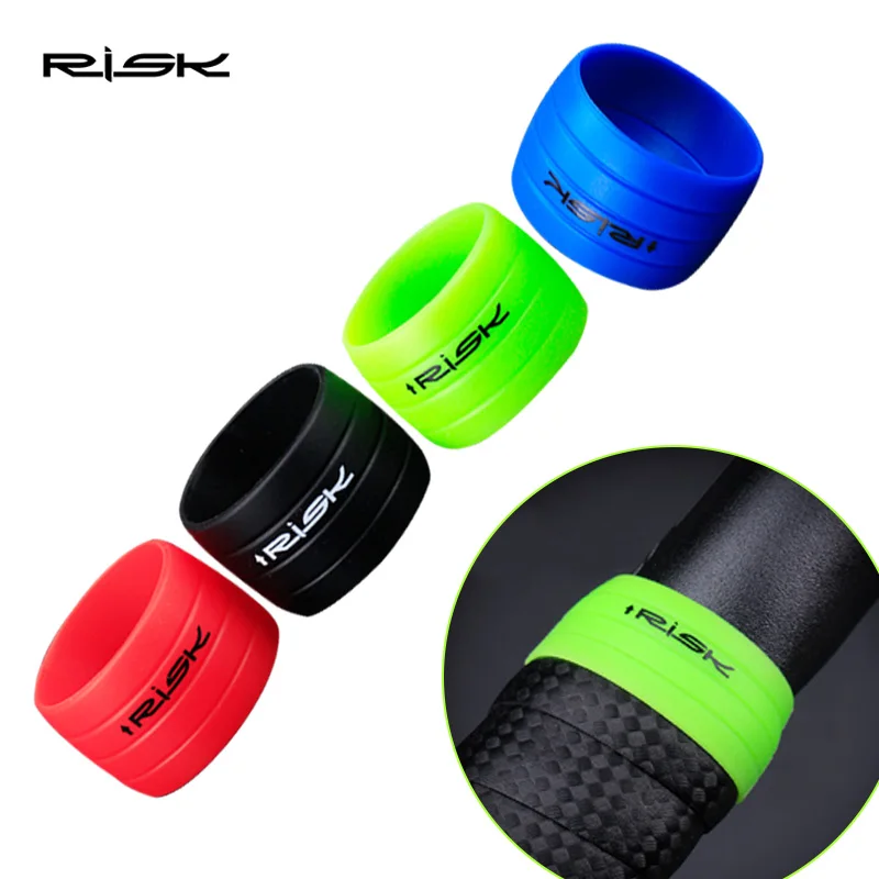 RISK 1 Pair Silicone Plug Road Bike Handlebar Tape plugs Anti-Skip Rubber  Bicycle Handlebar end Bar Tape Fixed Ring Waterproof