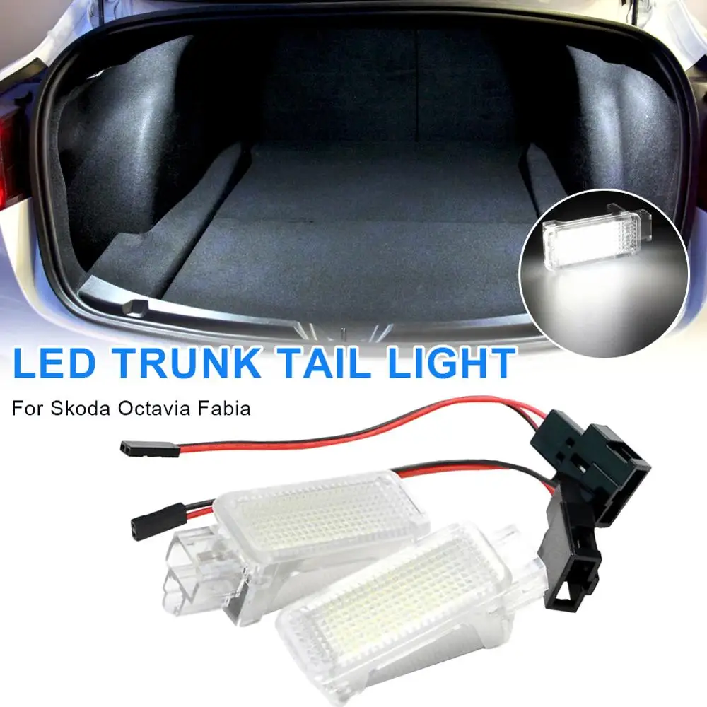 

2pcs LED Luggage Trunk Lamp Interior Dome Light for Skoda Octavia Fabia Superb Roomster Kodiaq Yeti Wholesale Quick Delivery CSV