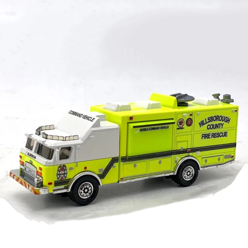 1/87 Scale 11CM American Fire truck rescue train vehicles diecast miniature model Toy car collection collective gifts